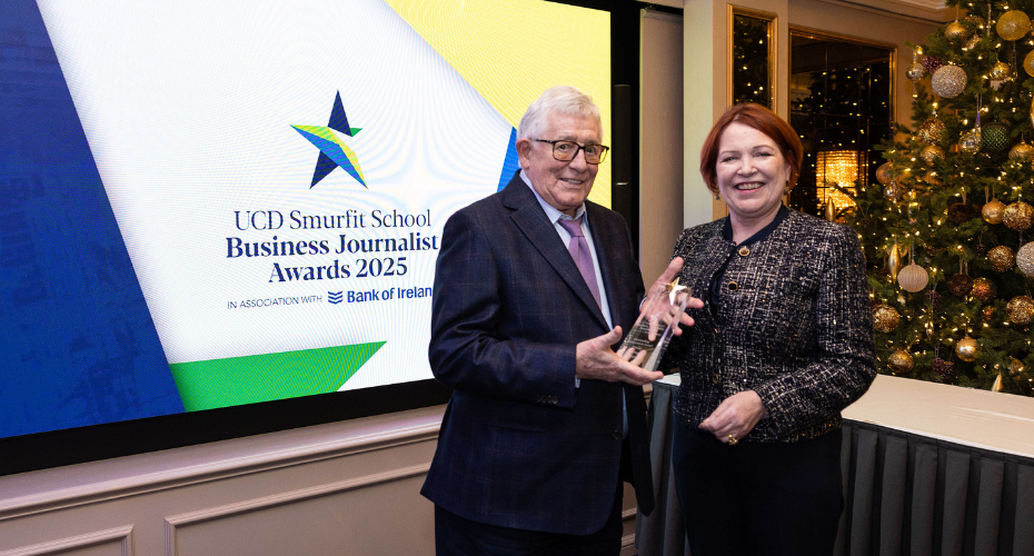 Business Journalist Awards Outstanding Achievement Awards winner, Sam Smyth